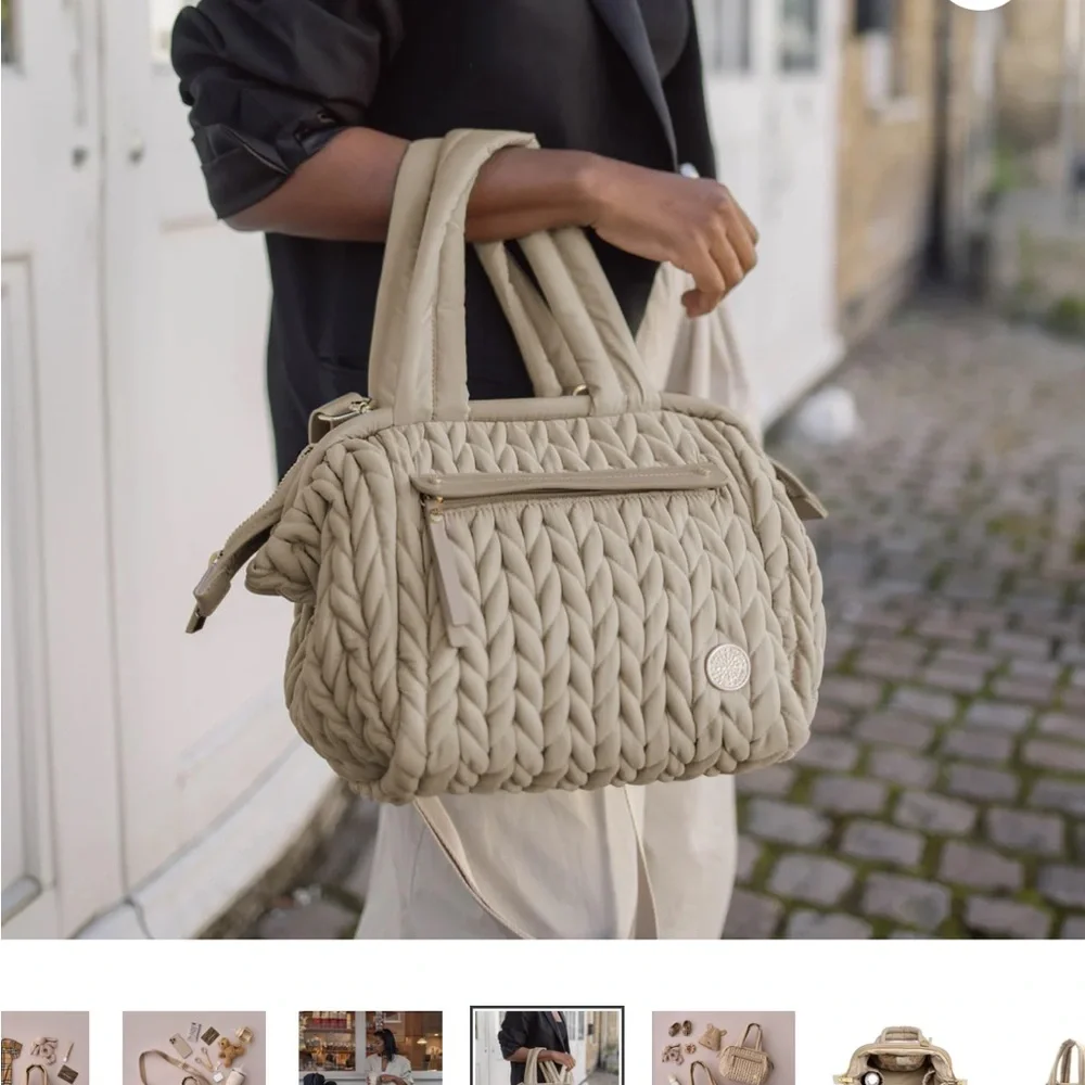HAPP Brand Beige Quilted mini diaper Bag